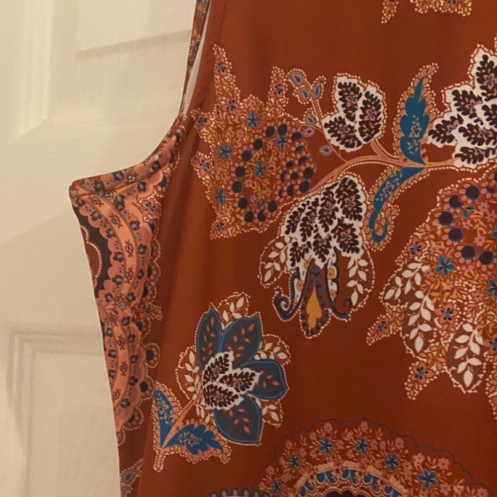 Storybuk Paisley Sleeveless Top - Rust and Blue - Picture 5 of 8